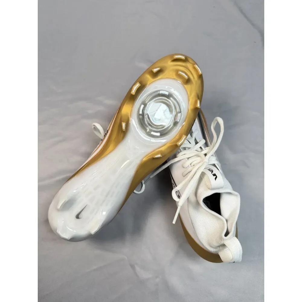 Nike Air Zoom Vapor Pro 1 White Metallic Gold Football Cleats NWOB FB3298-103 11